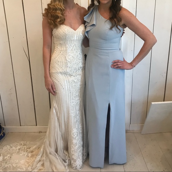 Pale blue bridesmaid gown - Picture 4 of 10